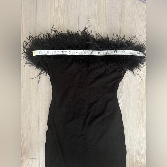 Naked Wardrobe Fine Feather Trim Strapless Minidress XS - Picture 6 of 13